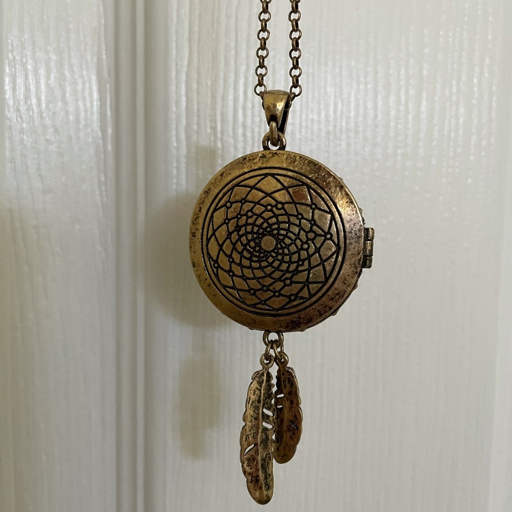 Long brass necklace